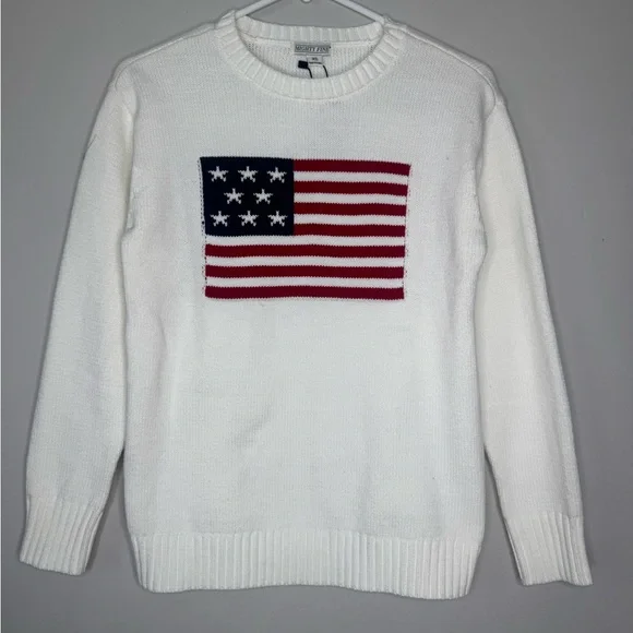 NWT Crewneck Sweater with Flag Design - Picture 3 of 5